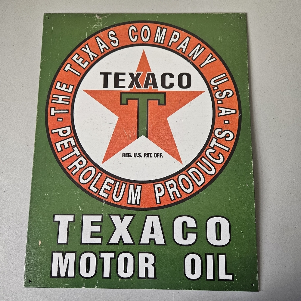 Vintage Texaco Gas Oil Weathered Service Garage Vintage Styl Star Metal Tin Sign